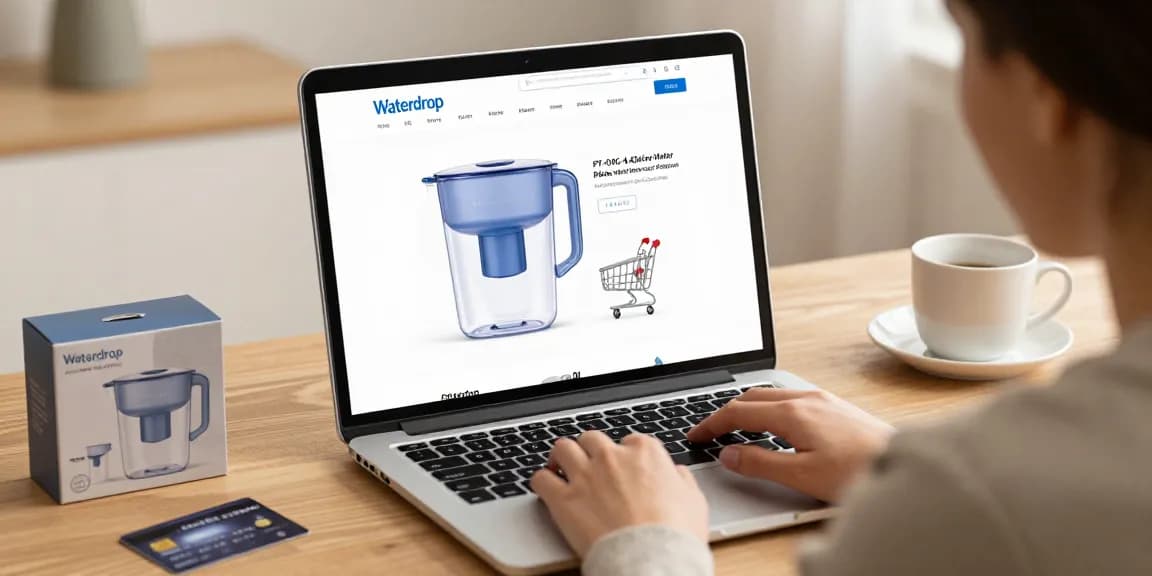 Waterdrop PT-04C-A Alkaline Water Filter Pitcher showcased during online shopping, best deals on e-commerce platform.