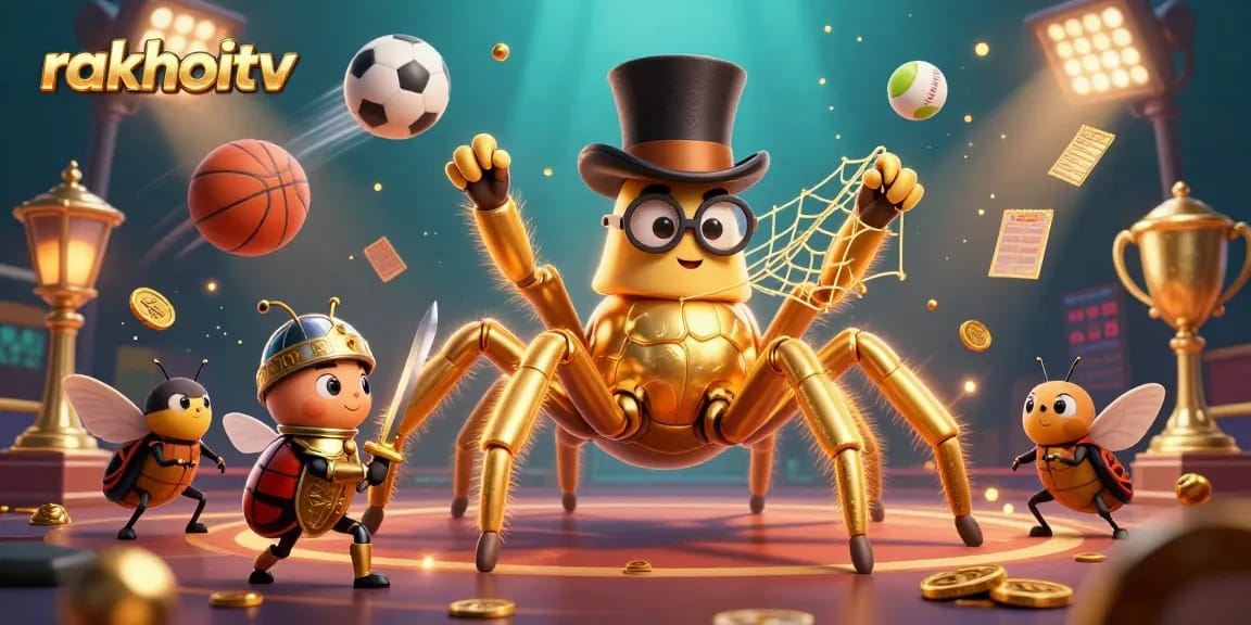 Experience thrilling sports betting action with rakhoitv amidst dynamic 3D characters and vibrant elements.