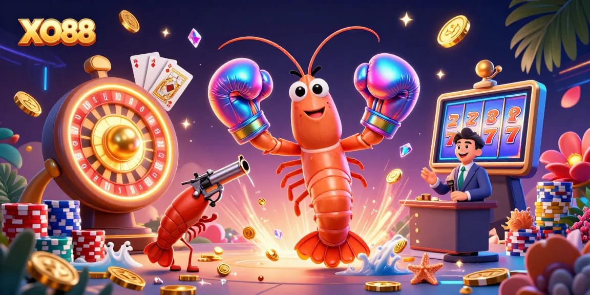Experience top-tier gambling with XO88 featuring vibrant characters and dynamic casino elements.
