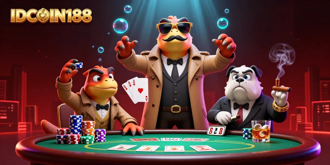 Engage with IDCOIN188 as cartoon raptors charm their way into a VIP casino.