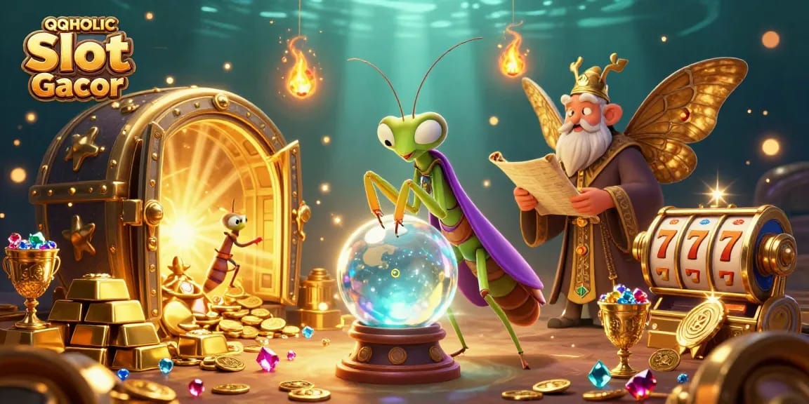 Engage with QQHOLIC Slot Gacor's vibrant casino adventure featuring a mystical scene.
