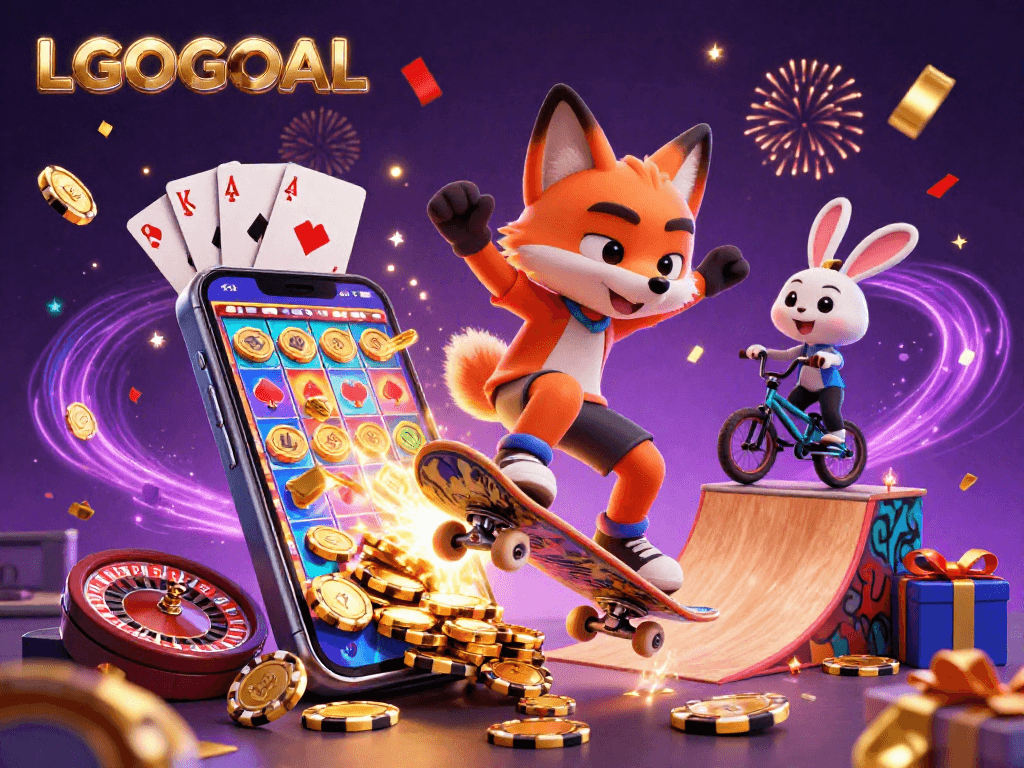 Experience the thrilling games at LGOGOAL with vibrant 3D graphics of casino action and excitement.