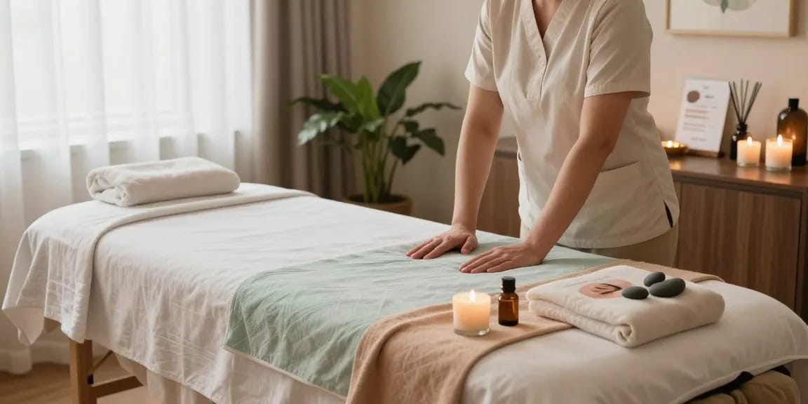 Discovering 구리출장안마 in a peaceful spa setting with calming atmosphere.