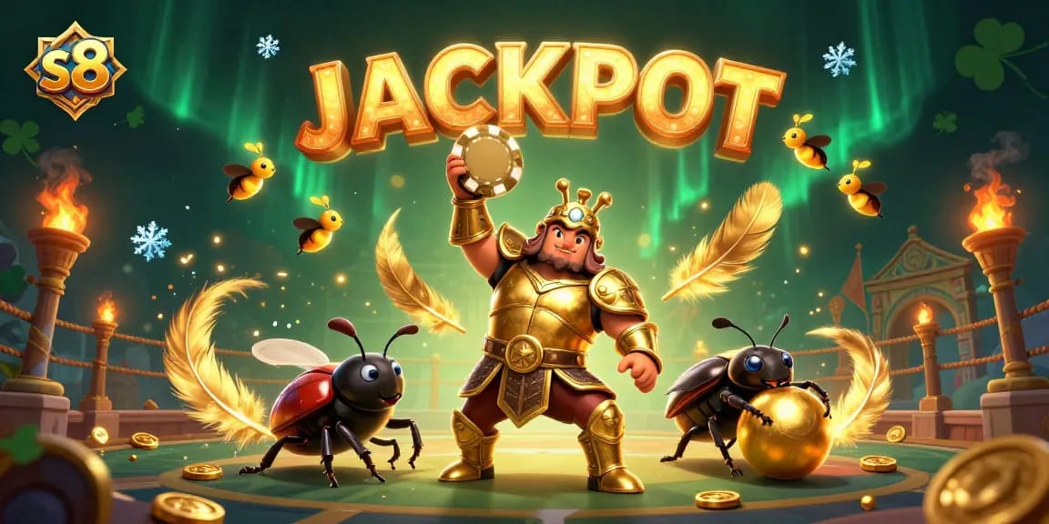 Experience the thrill of winning at S8 with vibrant gaming elements and dynamic characters.