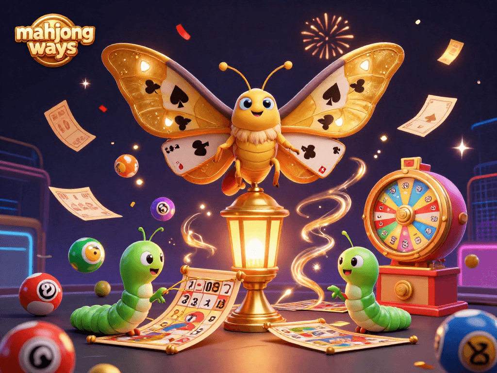 Join the excitement of mahjong ways with vibrant games and dynamic casino elements in this detailed illustration.