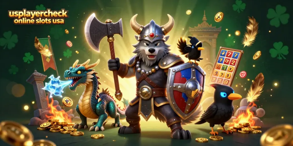 Play thrilling slots with usplayercheck online slots usa featuring epic 3D characters in a vibrant casino landscape.