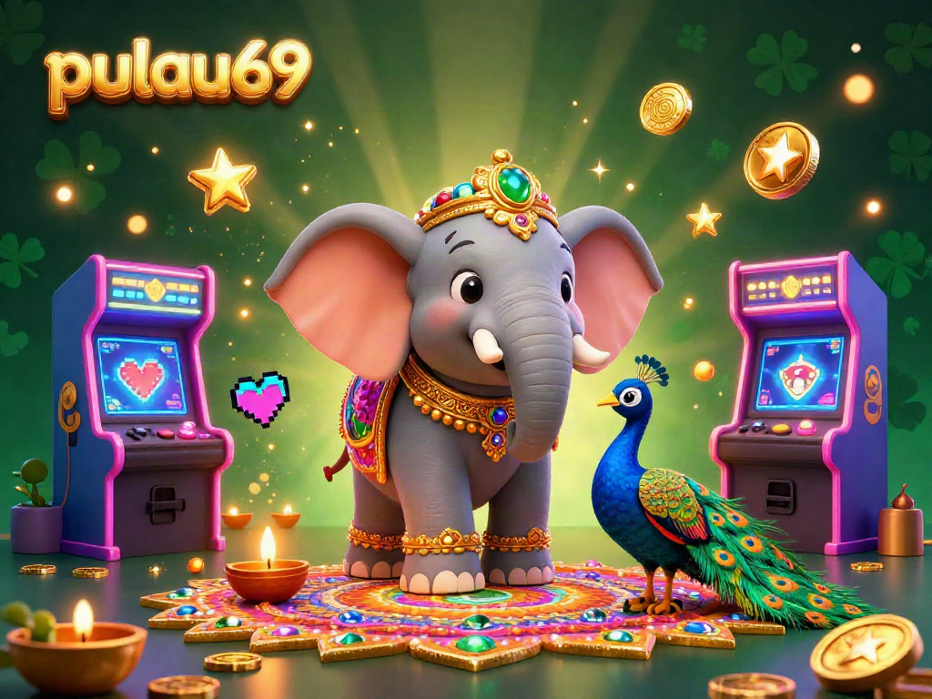 Experience pulau69 with vibrant 3D casino characters illuminating the gaming scene.