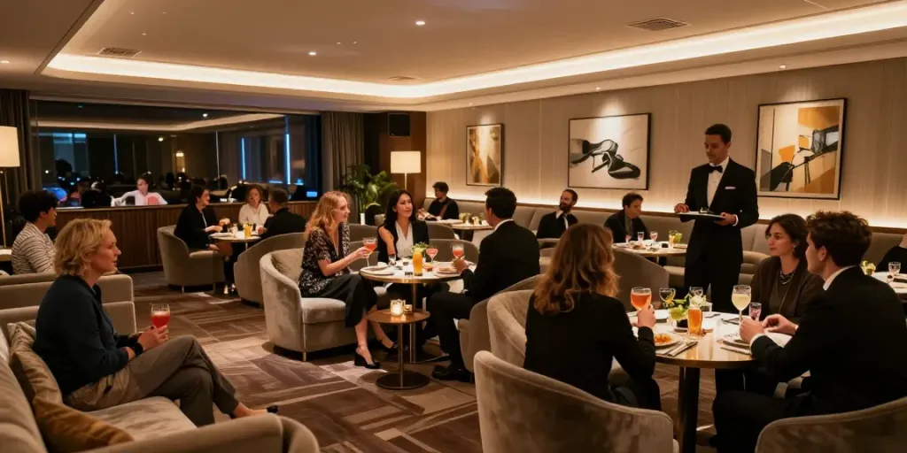 강남 타이밍의 고급스럽고 세련된 유흥 공간을 보여주는 내부 모습.