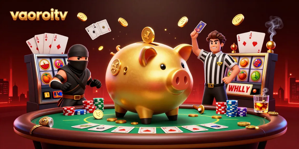 Experience thrilling gameplay at vaoroitv with a dynamic scene of a sumo wrestler, ninja, and referee in a casino