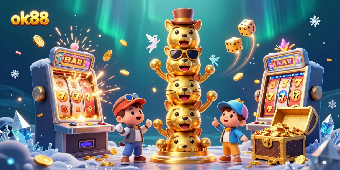 Experience the thrill of ok88 with vibrant casino elements and dynamic animations in an enchanting setting.