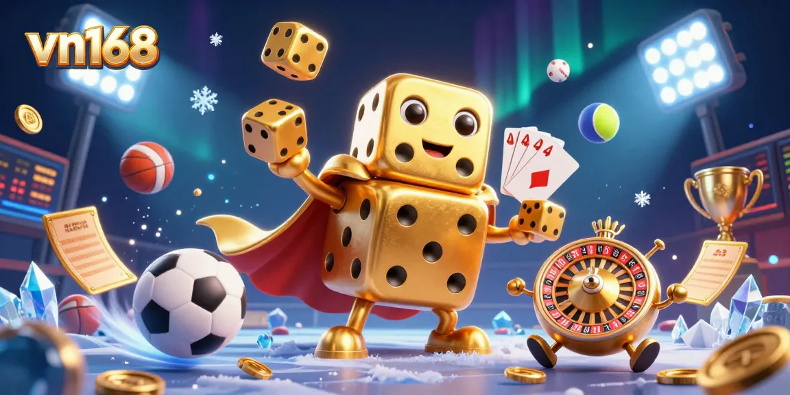 Experience thrilling gaming action with vn168's dynamic casino scene featuring vibrant elements.