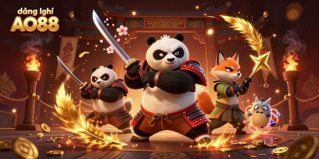 Engage in exciting gameplay with đăng ký AO88 surrounded by vibrant characters and dynamic casino elements.