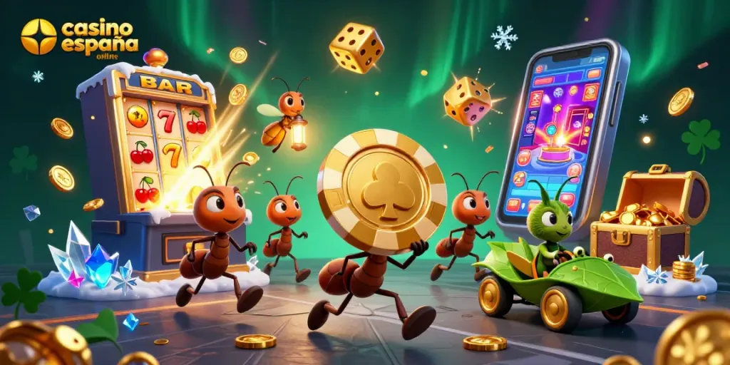 Juega en casino España online con emocionantes tragamonedas y bonos en una escena dinámica.