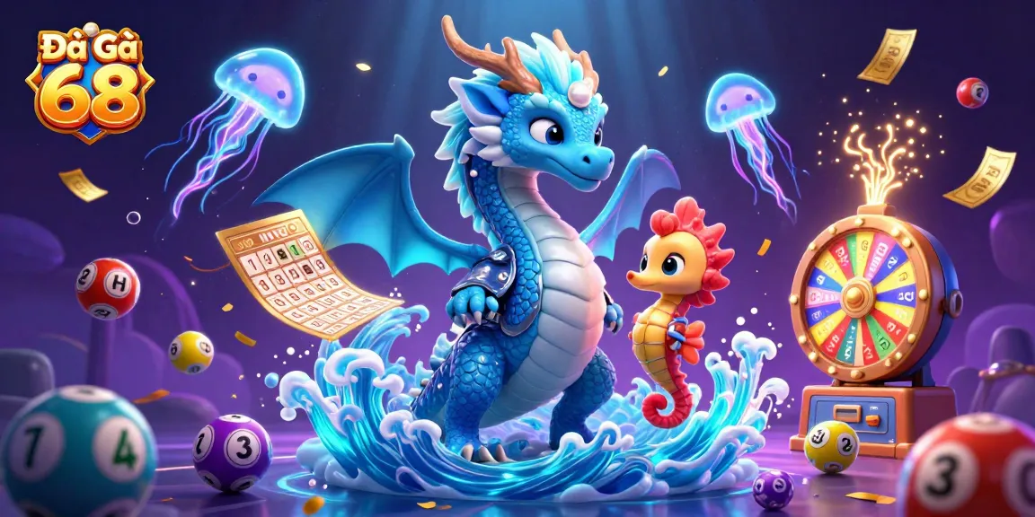 Join the excitement of Đá Gà 68 with vibrant scenes of mythical creatures and dynamic casino elements.