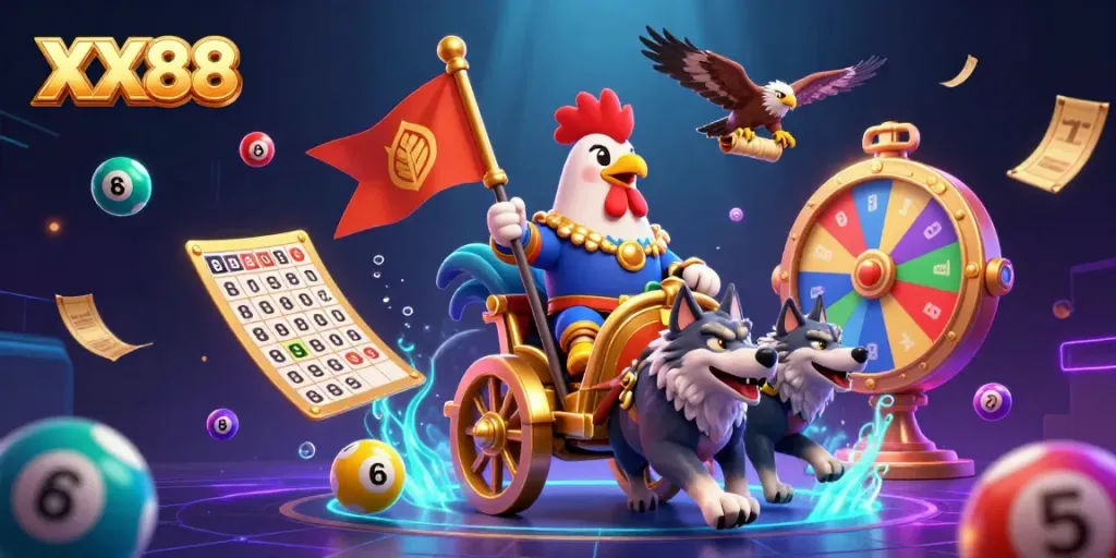 Experience winning moments with the exciting world of XX88, showcasing rich lottery game elements.