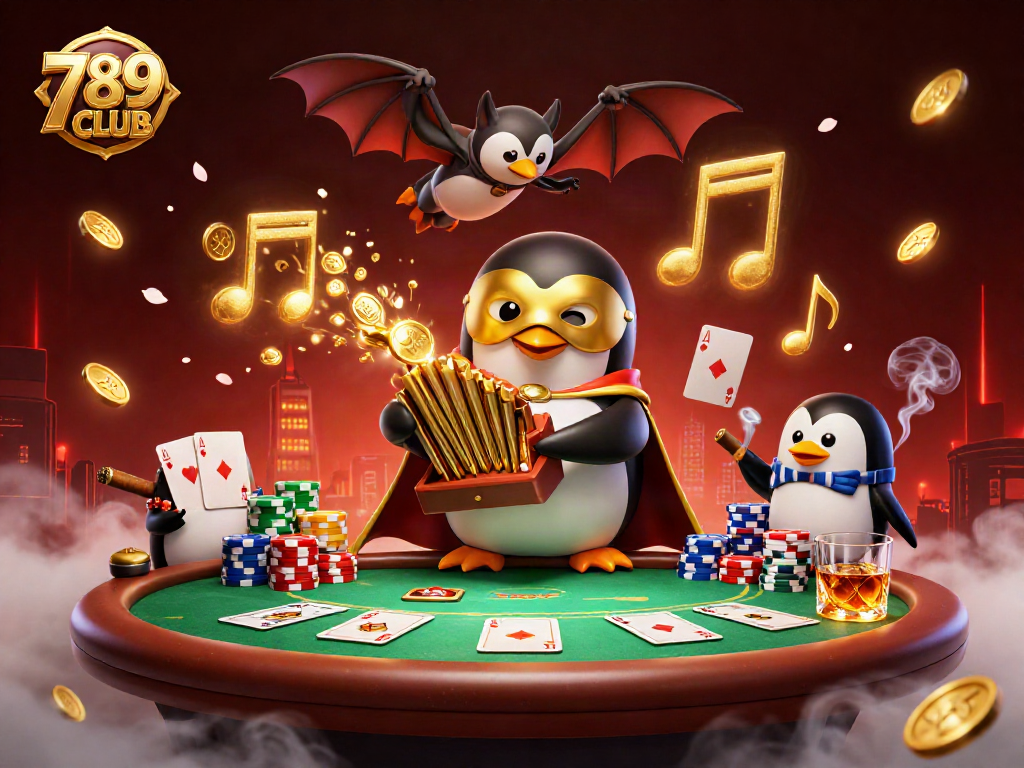 Win big with 789CLUB at a vibrant casino scene featuring dynamic characters and exciting game action.