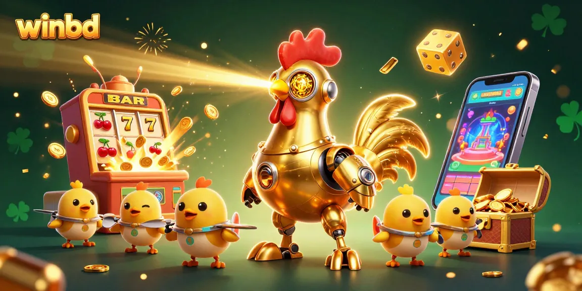 Winbd entertains players with a thrilling 3D casino scene showcasing slot machines and colorful game elements.
