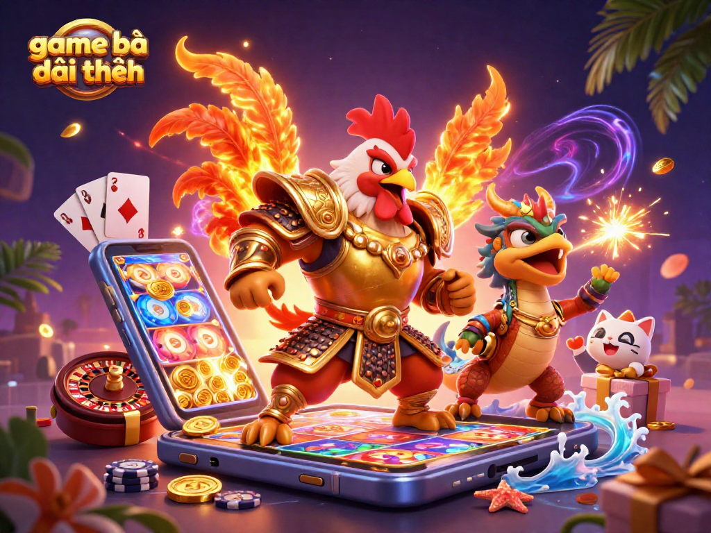 Experience thrilling action with game bài đổi thưởng featuring dynamic characters and vibrant casino elements.