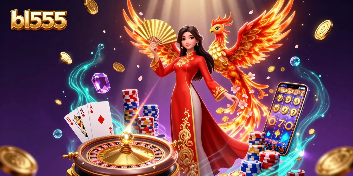Experience exciting gaming at bl555 with vibrant characters, casino elements, and enticing visuals.