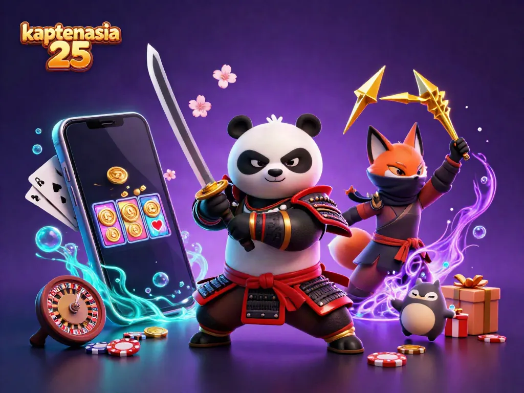 Menangkan hadiah di kaptenasia 25 dengan samurai panda dan teman-teman ajaib di dunia slot yang memukau.