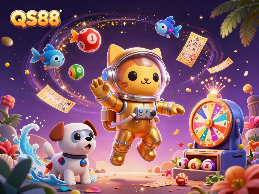 Experience the thrilling excitement of gambling with QS88, featuring captivating alien characters and dynamic game elements.