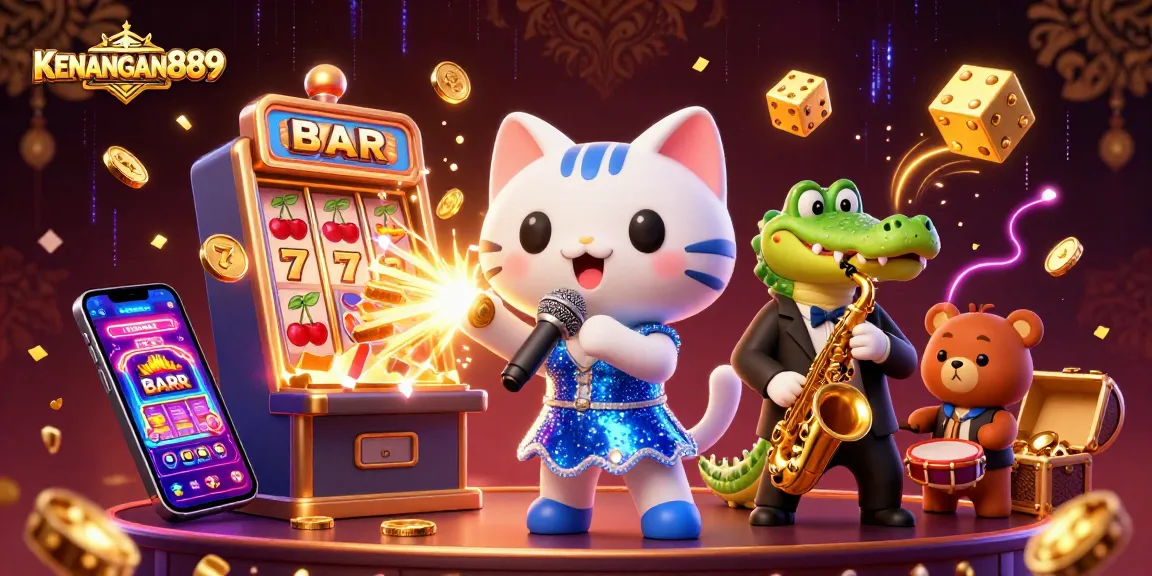 Join the action with KENANGAN889 as characters celebrate big wins at the casino!