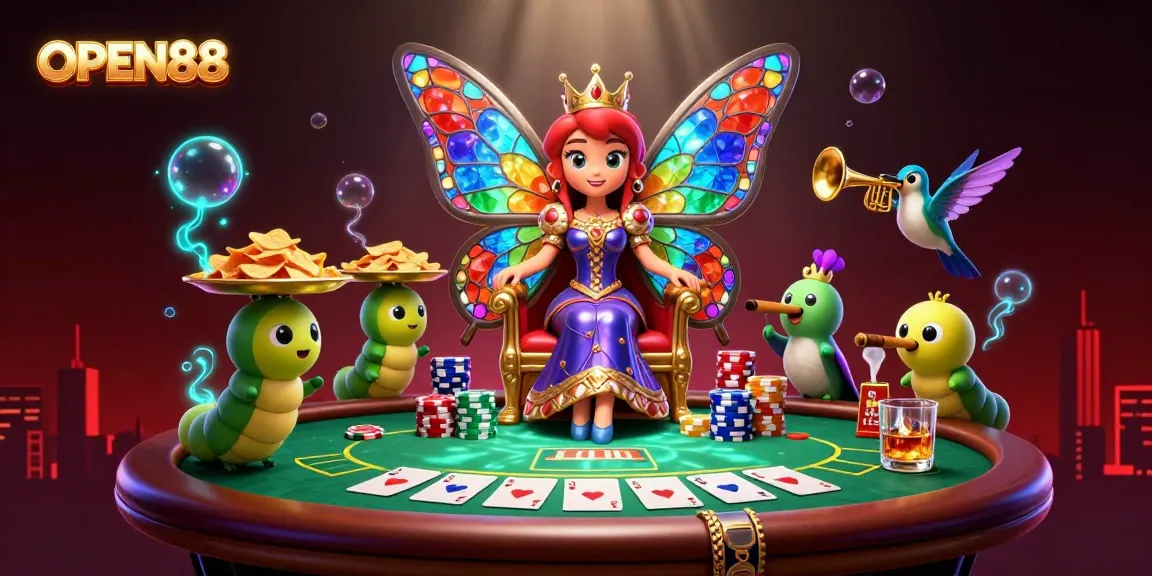 Experience the thrill of OPEN88 with vibrant gaming elements and dynamic characters in this detailed scene.