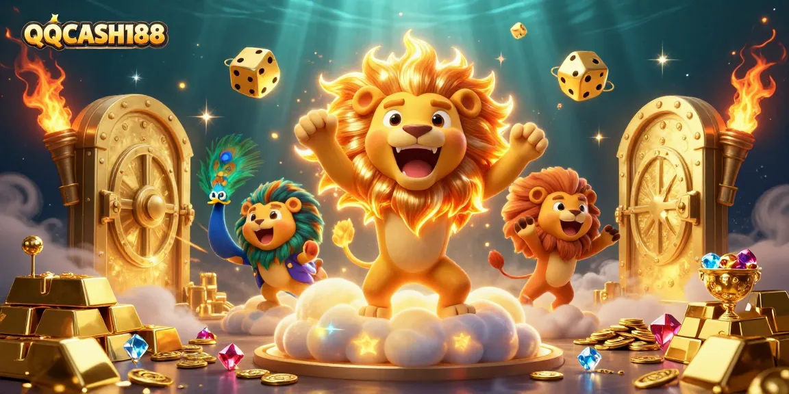Experience thrilling gameplay with QQCASH188 featuring dynamic gold elements and vibrant casino graphics.