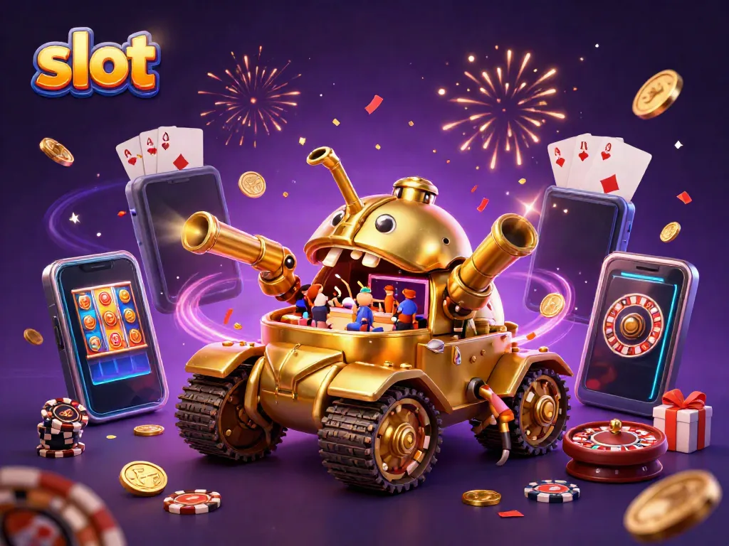 Engage with vibrant slot gaming action featuring a golden beetle casino tank.