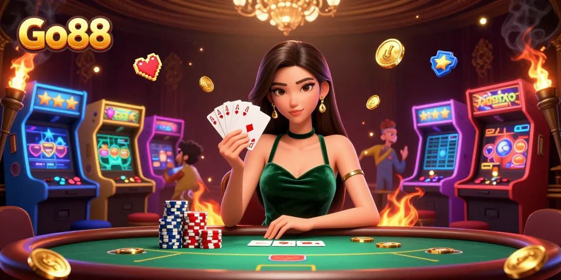 Engage in thrilling action at Go88 as a player skillfully wins with strategies at a luxury poker table.
