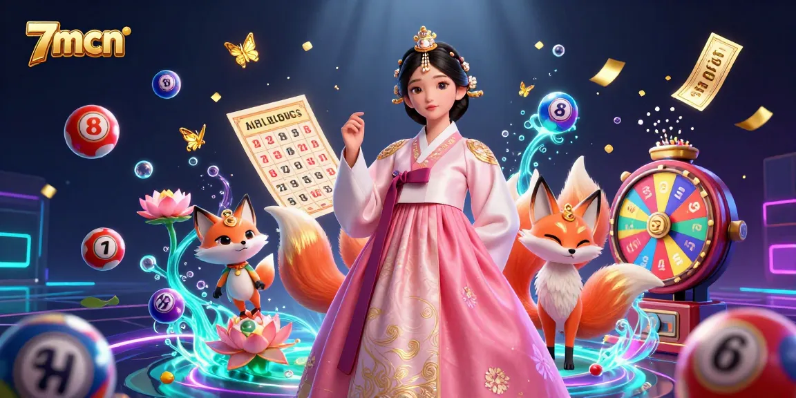 Experience winning at 7mcn with lively lottery scenes and vibrant colorful elements.
