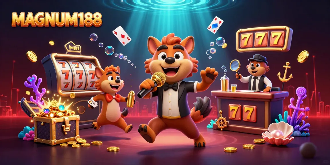 Experience the winning excitement at MAGNUM188 with vibrant 3D hyenas running a lively casino club.