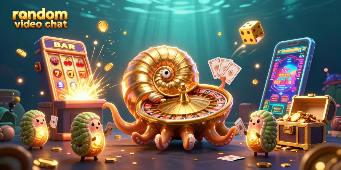 Engage in random video chat while exploring a vibrant casino with 3D characters and immersive elements.