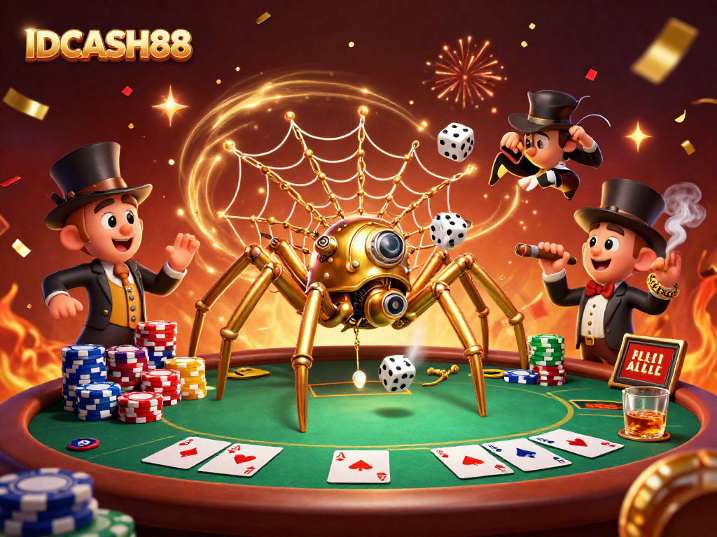 Engage in thrilling poker at IDCASH88 with a steampunk-inspired gaming scene full of dynamic elements.