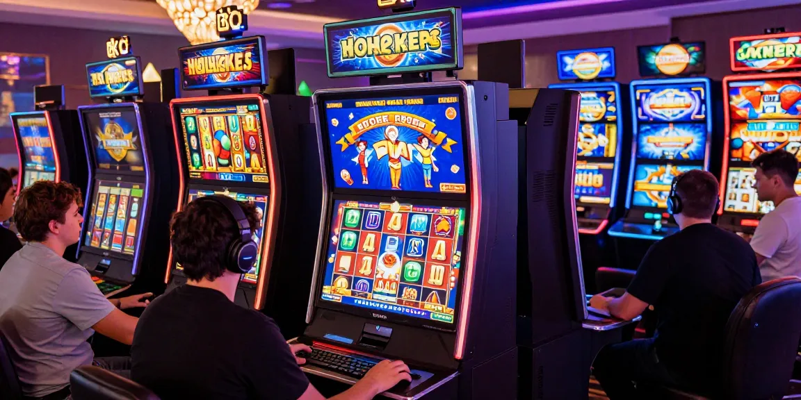 Exciting HWGSLOT gaming experience with diverse players enjoying vibrant virtual slot machines.