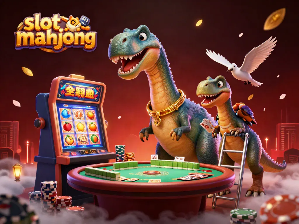 Experience the thrill of slot mahjong with a vibrant casino scene featuring exciting game elements