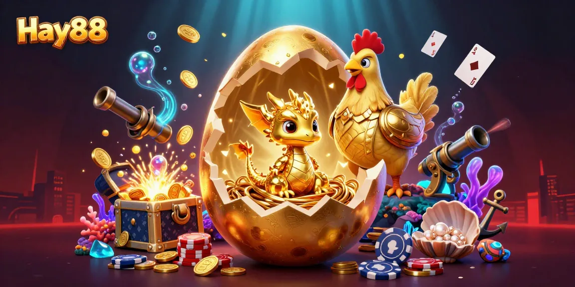 Experience thrilling adventures with Hay88's crystal dragon and poker chips in this vibrant casino scene.