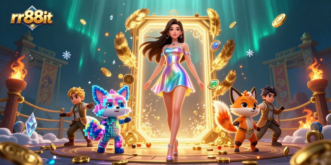 Engage with top-notch online gaming at rr88it, showcasing dynamic casino elements and vibrant visuals.