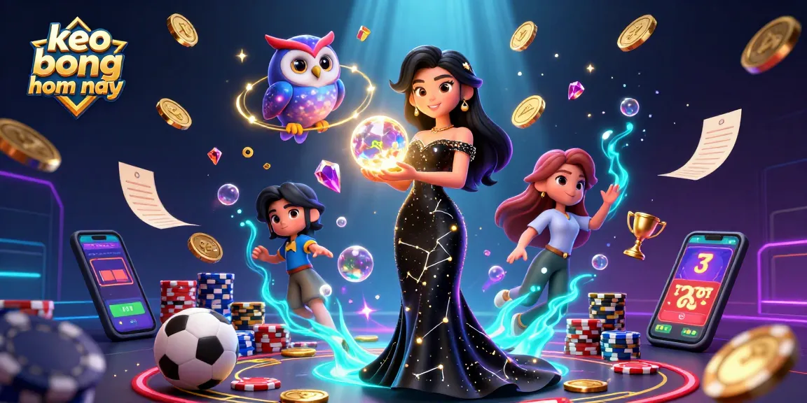 Bet on keo bong da hom nay with engaging sports elements and a mystical theme.