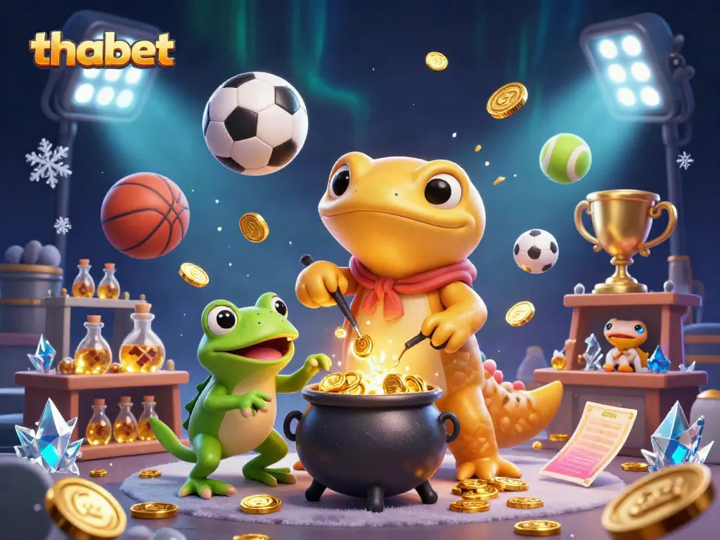 Experience thrilling gameplay at Thabet with vibrant gold coins and dynamic sports elements.