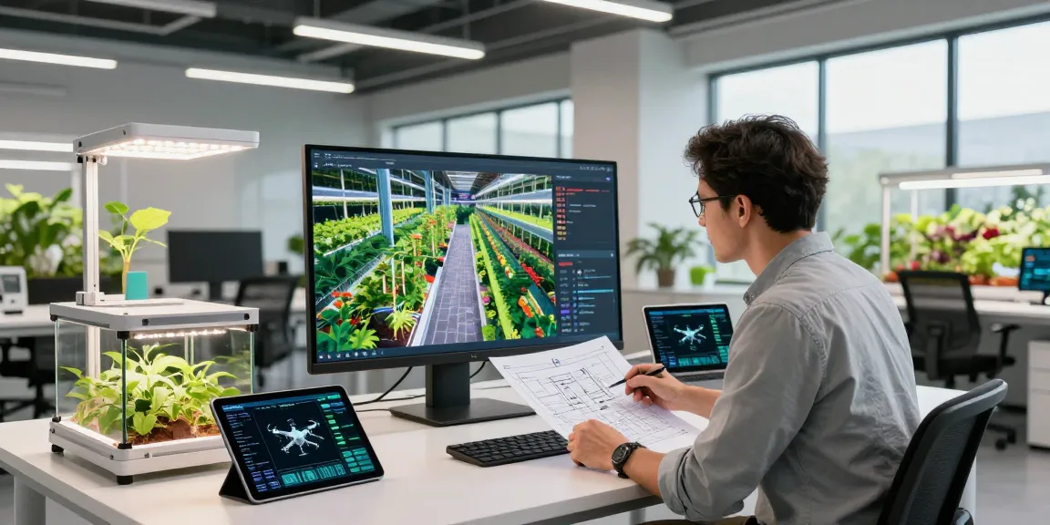 CIKA4D designer innovating indoor agriculture solutions in a modern facility.