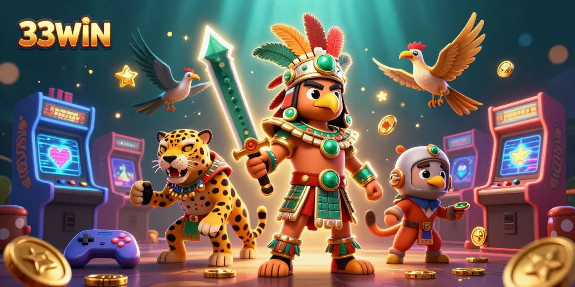Join the excitement at 33WIN with this vibrant 3D illustration showcasing gambling action.