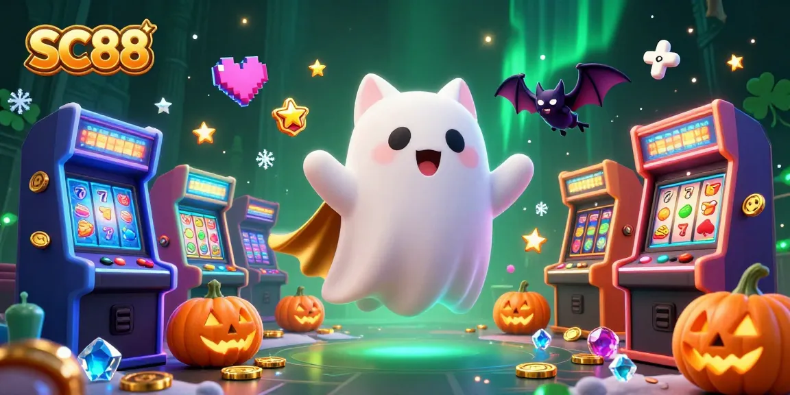 Play thrilling slots in SC88's haunted casino with ghostly characters and vibrant game elements.