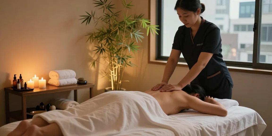 Revitalizing 서울출장마사지 experience in a tranquil spa setting with natural elements and soothing ambiance.