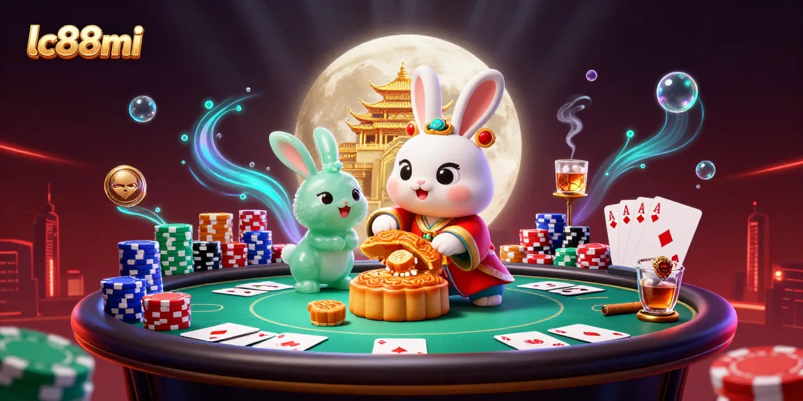Engage in the thrilling atmosphere of lc88mi with an enchanting moon rabbit scene revealing poker chips.