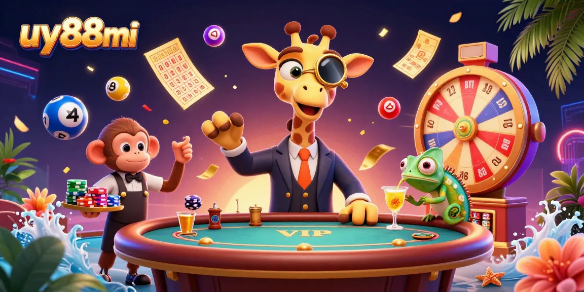 Experience the thrill of gaming at uy88mi with a vibrant casino scene featuring fun gambling elements.