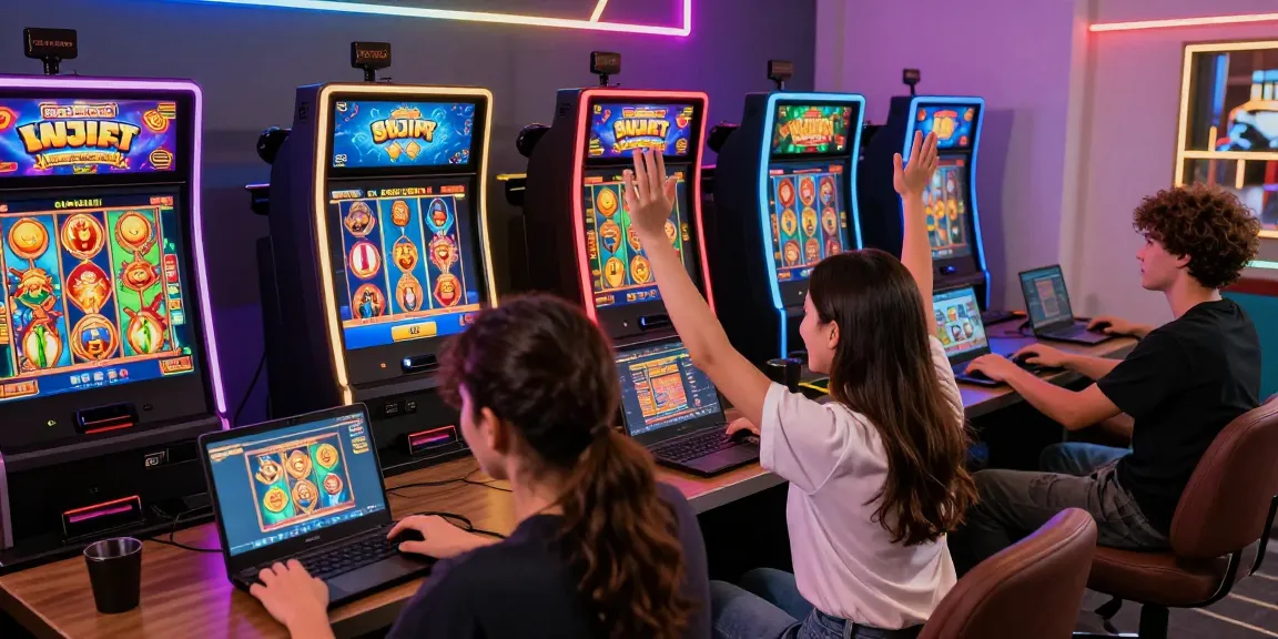 Engaging online gaming scene with diverse players celebrating wins on wd138 slot games.