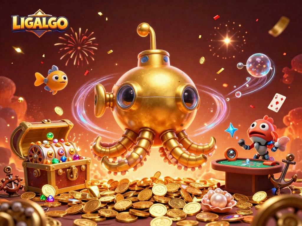 LIGALGO invites players to explore a vibrant underwater casino scene filled with treasures and excitement.