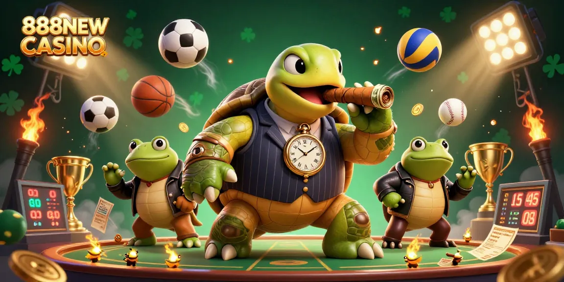 Experience exciting rewards at 888NEW CASINO with dynamic sports betting elements and vibrant characters.