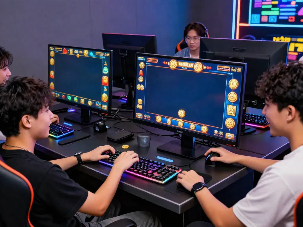 Players enjoying fast-paced QQMacan slot games in an immersive gaming environment.